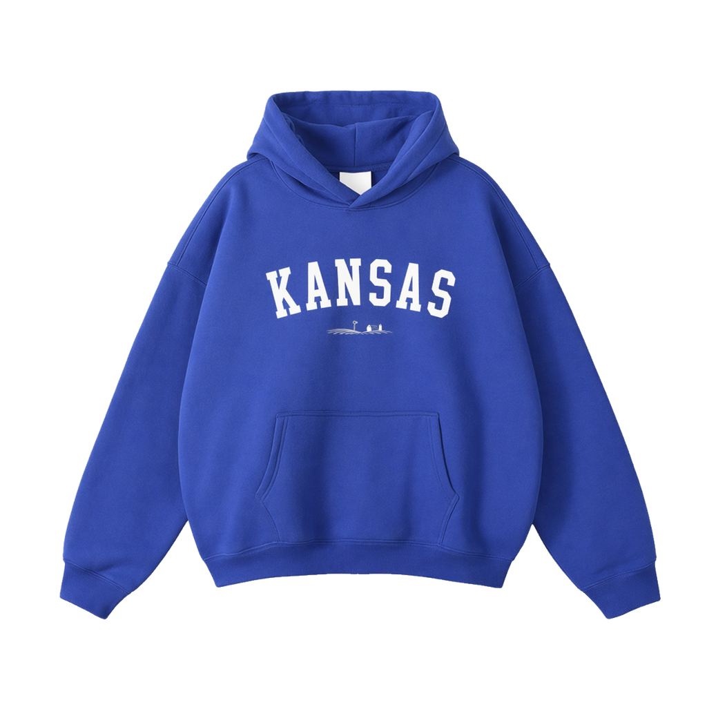 Collection 9 Kansas Oversize Fleeced Hoodie - Klein Blue front