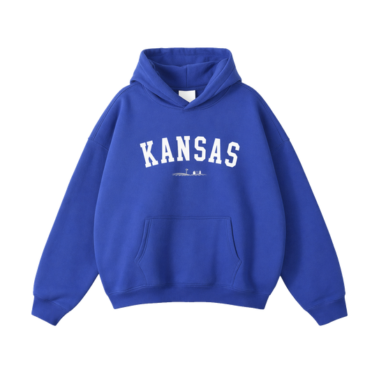 Collection 9 Kansas Oversize Fleeced Hoodie - Klein Blue front