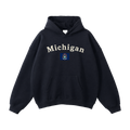 Collection 6 Michigan Oversize Fleeced Hoodie - Black front