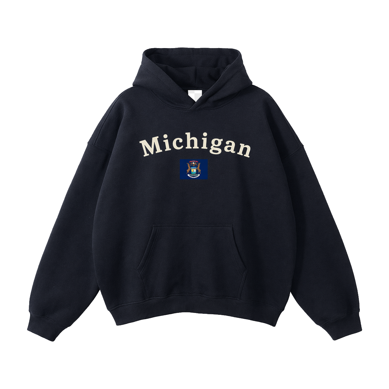 Collection 6 Michigan Oversize Fleeced Hoodie - Black front