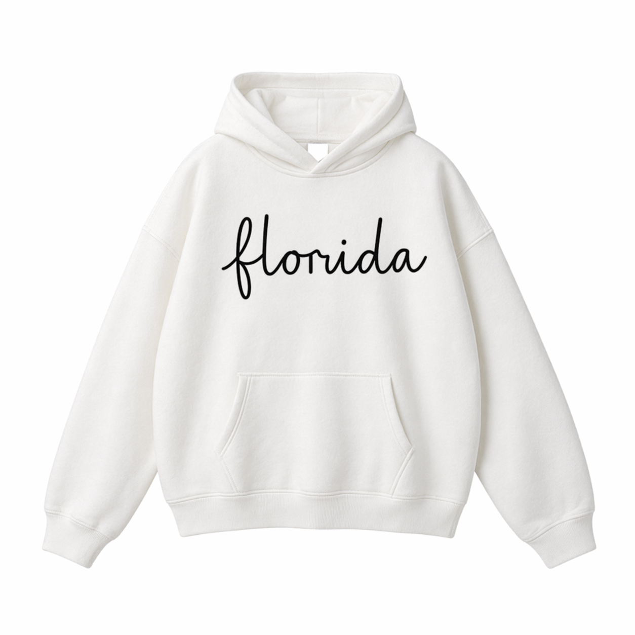 Collection 3 Florida Oversize Fleeced Hoodie - White front