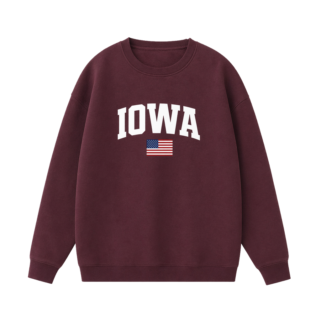 Collection 2 Iowa Essential Heavyweight Crewneck Sweatshirt - Dull Red front