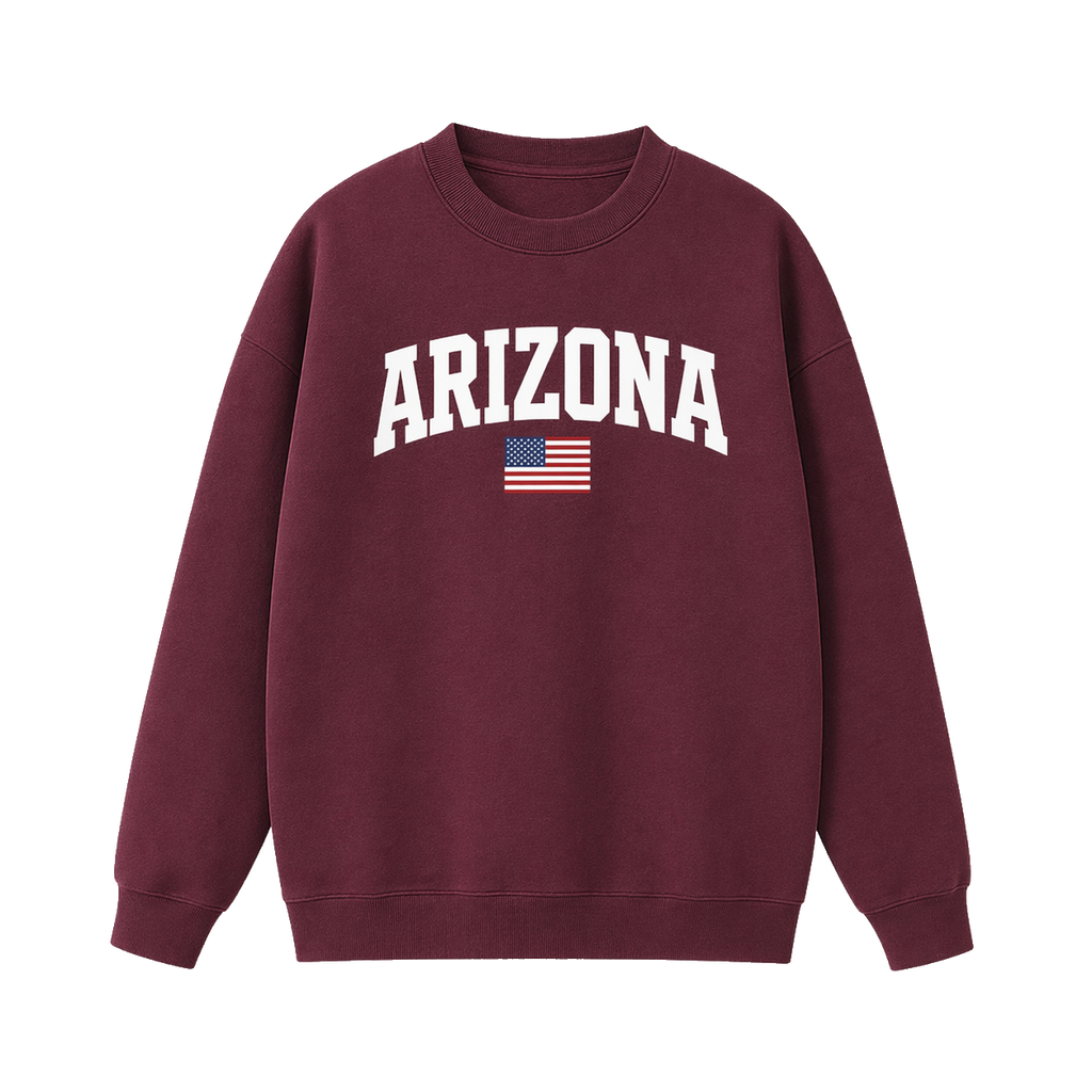 Collection 2 Arizona Essential Heavyweight Crewneck Sweatshirt - Dull Red front