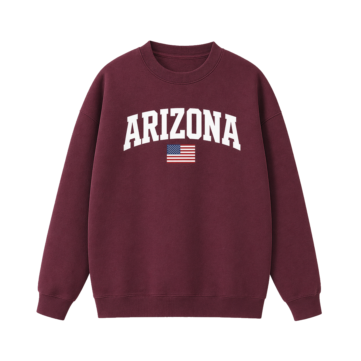 Collection 2 Arizona Essential Heavyweight Crewneck Sweatshirt - Dull Red front