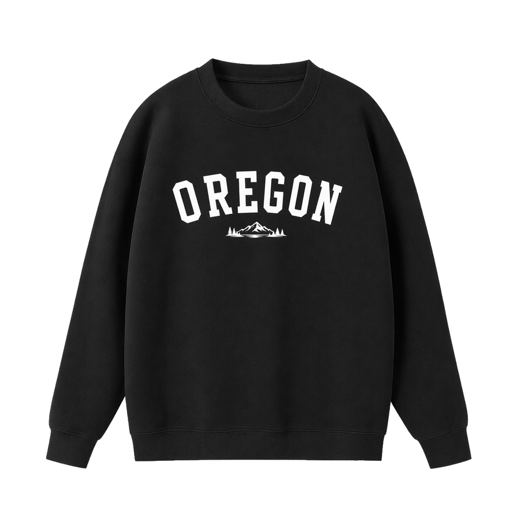 Collection 9 Oregon Essential Heavyweight Crewneck Sweatshirt - Black front