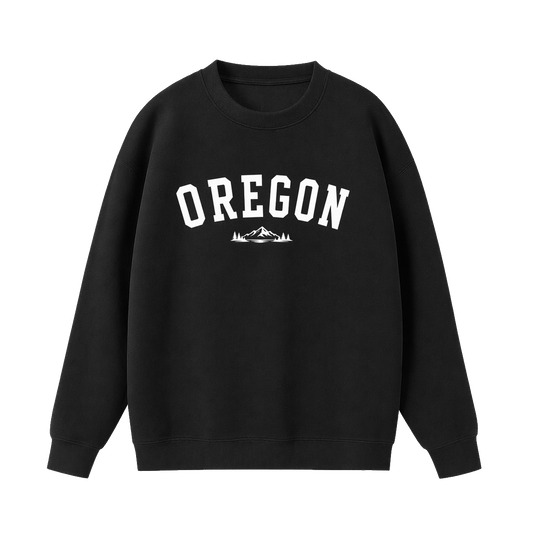 Collection 9 Oregon Essential Heavyweight Crewneck Sweatshirt - Black front