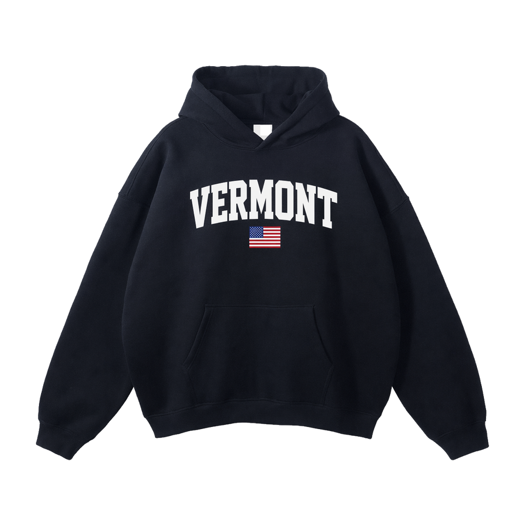 Collection 2 Vermont Oversize Fleeced Hoodie - Black front