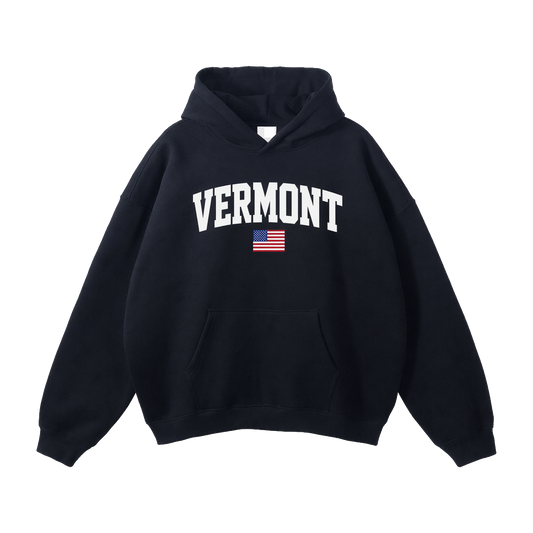 Collection 2 Vermont Oversize Fleeced Hoodie - Black front