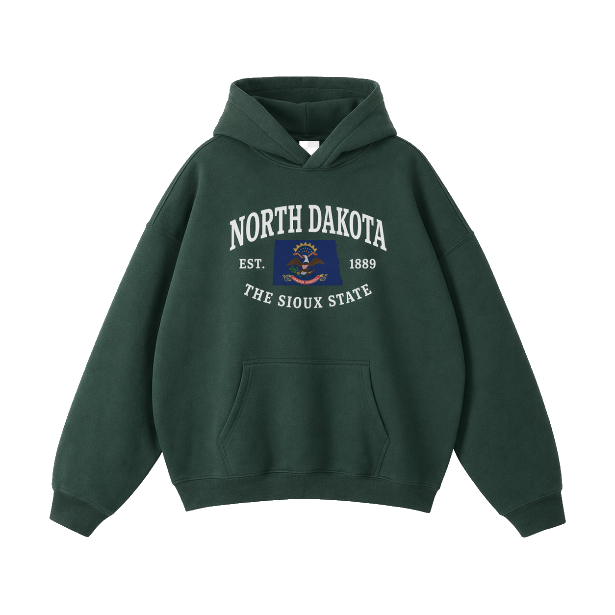 Collection 8 North Dakota Oversize Fleeced Hoodie - Eden Green front