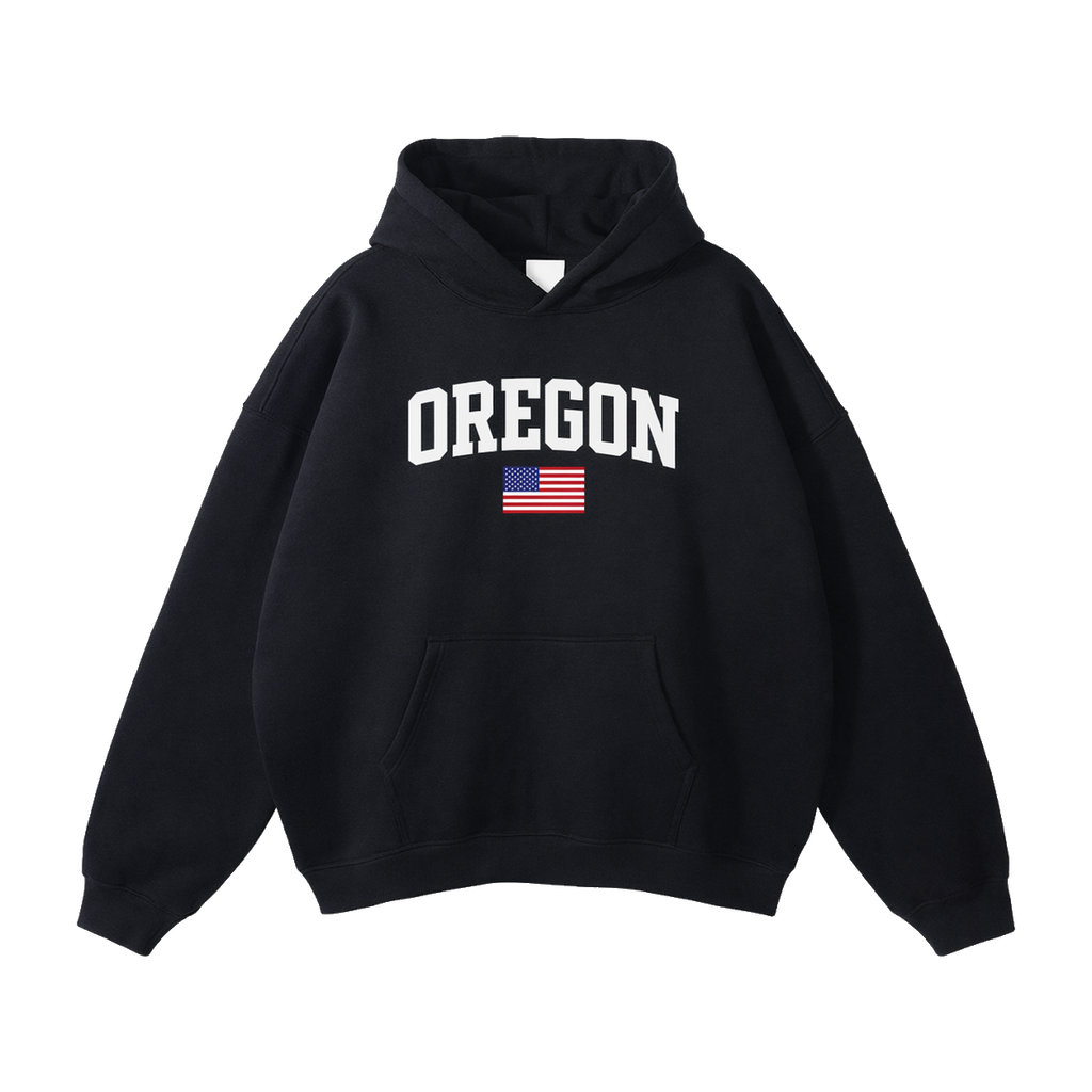 Collection 2 Oregon Oversize Fleeced Hoodie - Black front