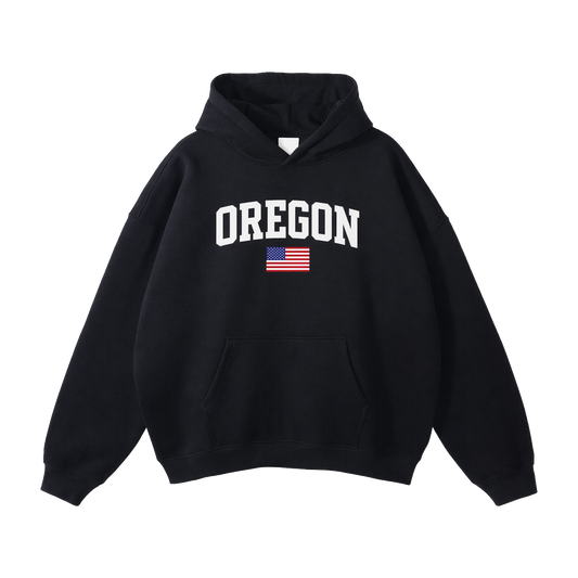 Collection 2 Oregon Oversize Fleeced Hoodie - Black front