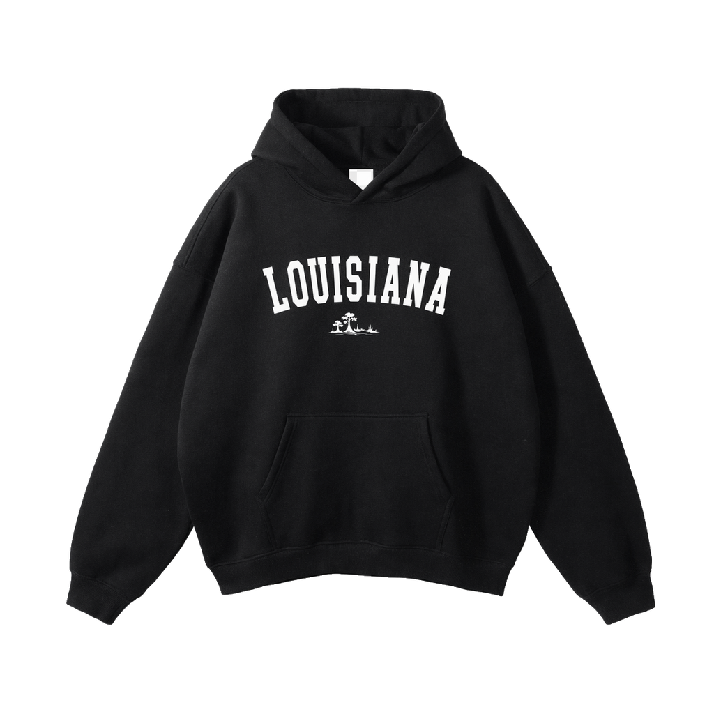 Collection 9 Louisiana Oversize Fleeced Hoodie - Black front