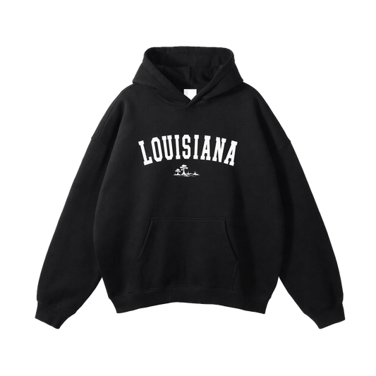 Collection 9 Louisiana Oversize Fleeced Hoodie - Black front