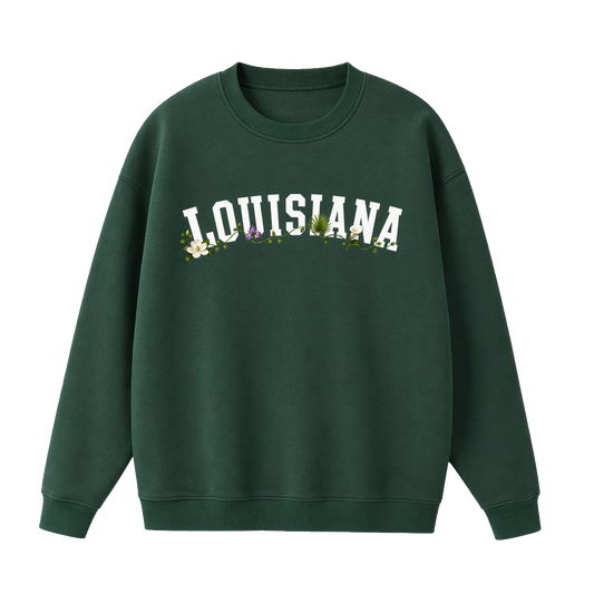 Collection 10 Louisiana Essential Heavyweight Crewneck Sweatshirt - Dark Green front