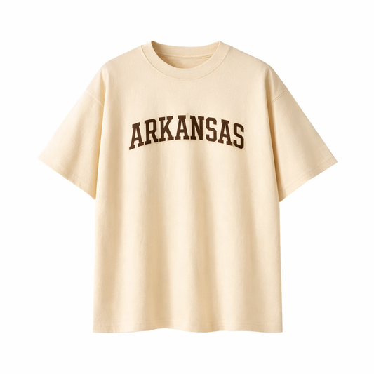 Collection 1 Arkansas Essential Cotton T-Shirt - Apricot front