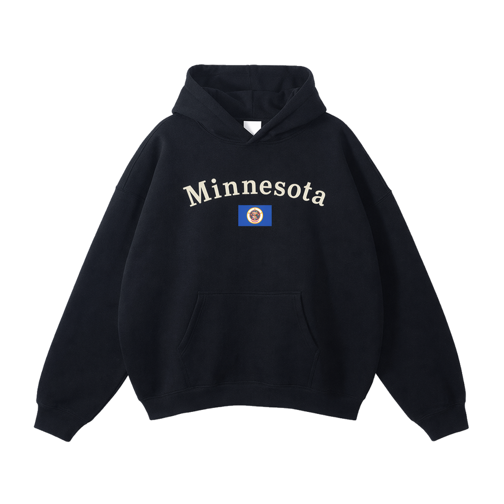 Collection 6 Minnesota Oversize Fleeced Hoodie - Black front