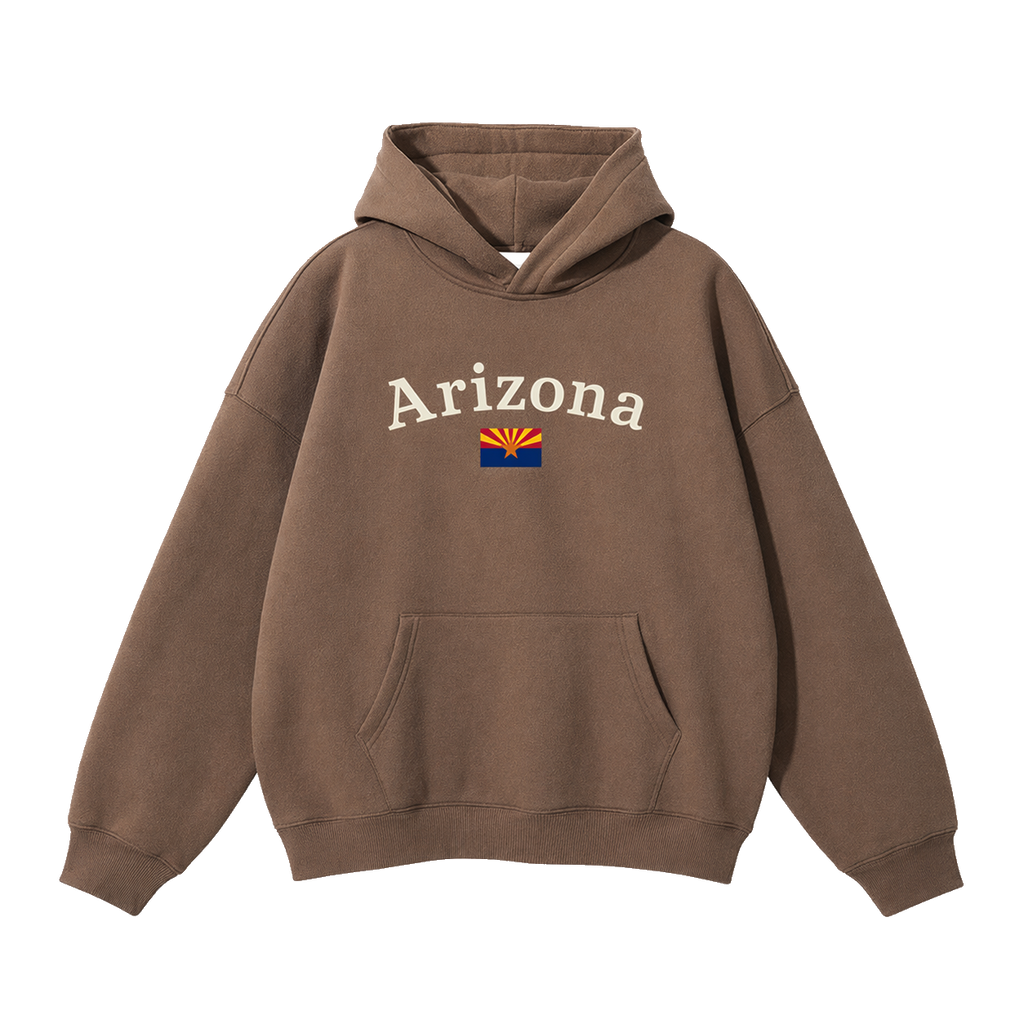 Collection 6 Arizona Oversize Fleeced Hoodie - Brown front