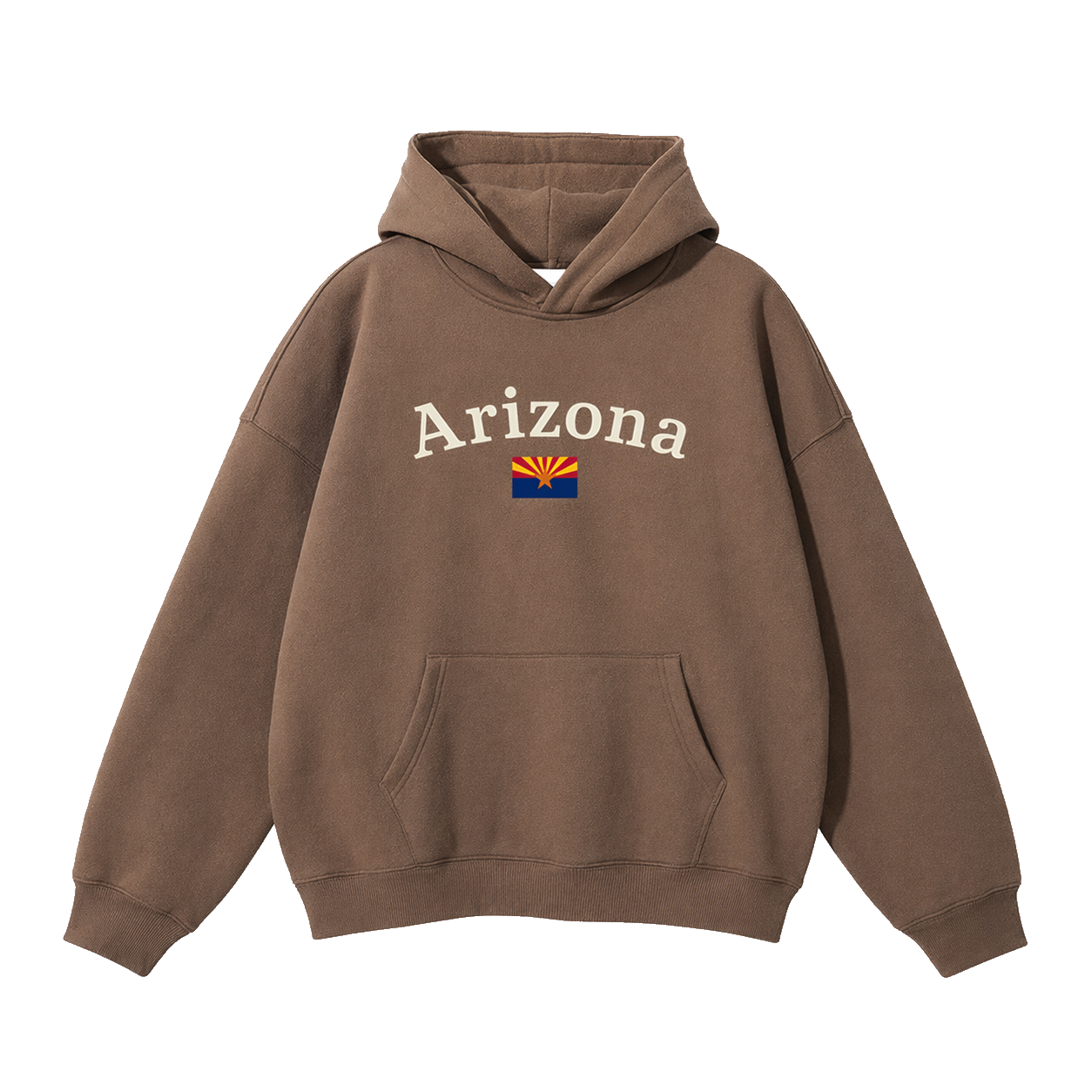 Collection 6 Arizona Oversize Fleeced Hoodie - Brown front