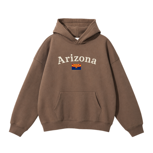 Collection 6 Arizona Oversize Fleeced Hoodie - Brown front
