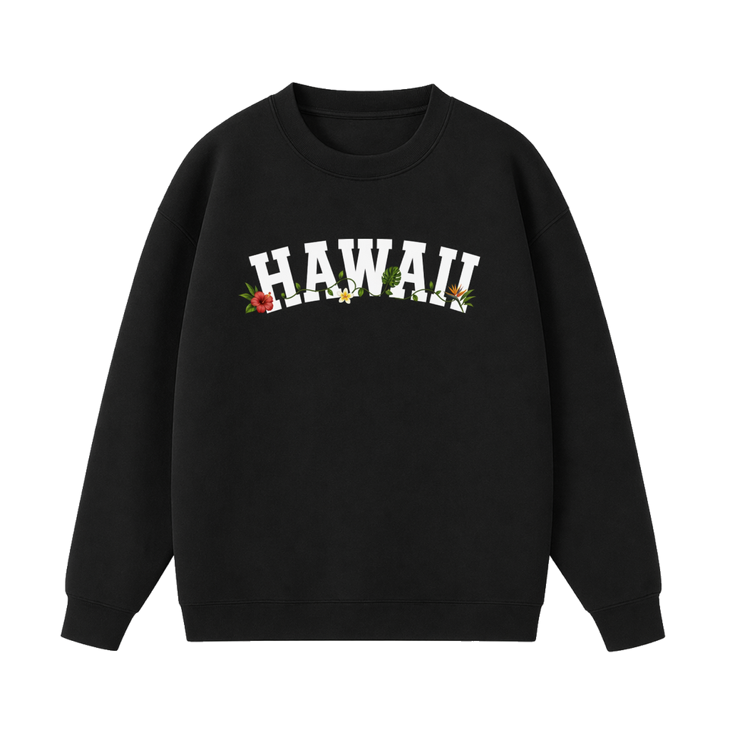 Collection 10 Hawaii Essential Heavyweight Crewneck Sweatshirt - Black front