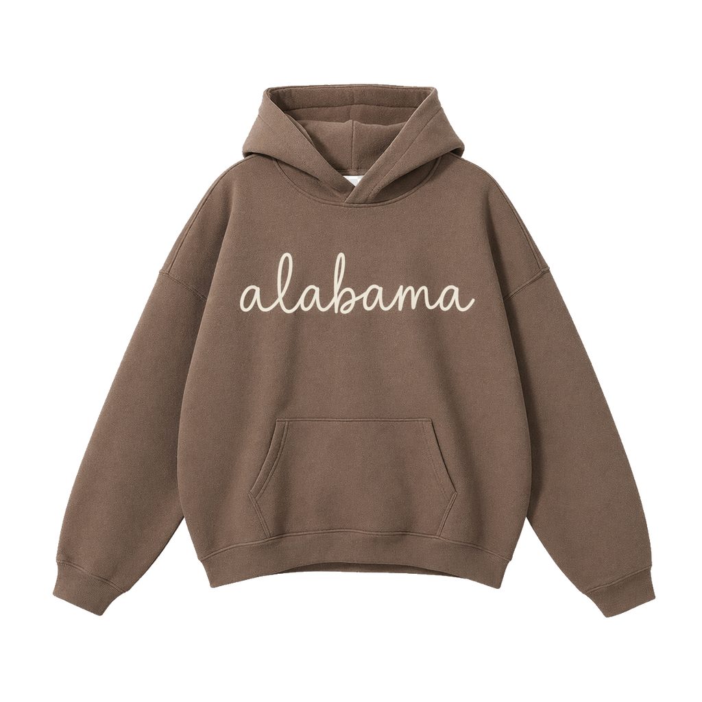 Collection 3 Alabama Oversize Fleeced Hoodie - Brown front