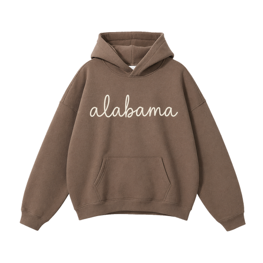 Collection 3 Alabama Oversize Fleeced Hoodie - Brown front