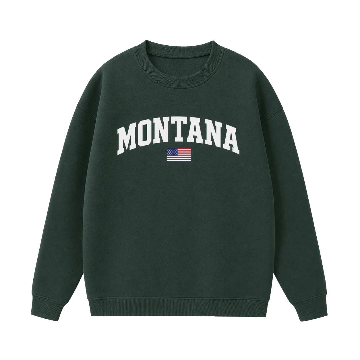 Collection 2 Montana Essential Heavyweight Crewneck Sweatshirt - Dark Green front