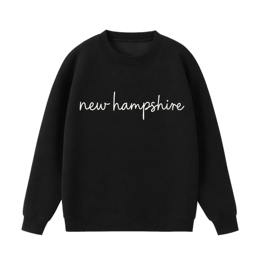 Collection 3 New Hampshire Essential Heavyweight Crewneck Sweatshirt - Black front