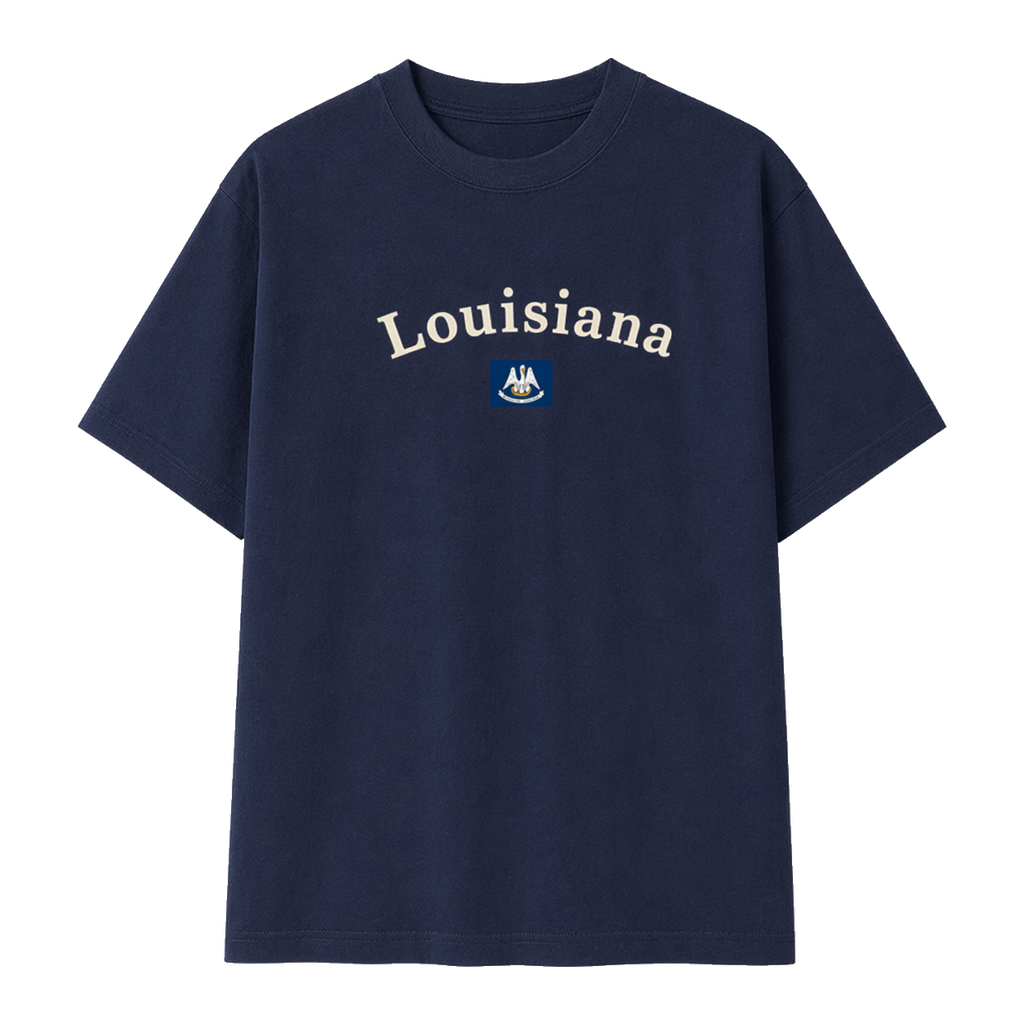 Collection 6 Louisiana Essential Cotton T-Shirt - Navy Blue front