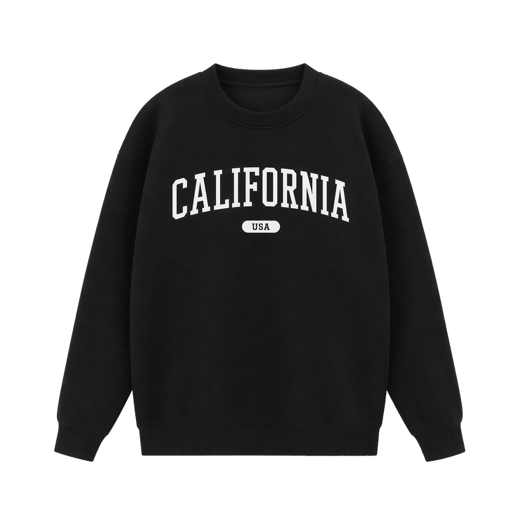 Collection 4 California Essential Heavyweight Crewneck Sweatshirt - Black front