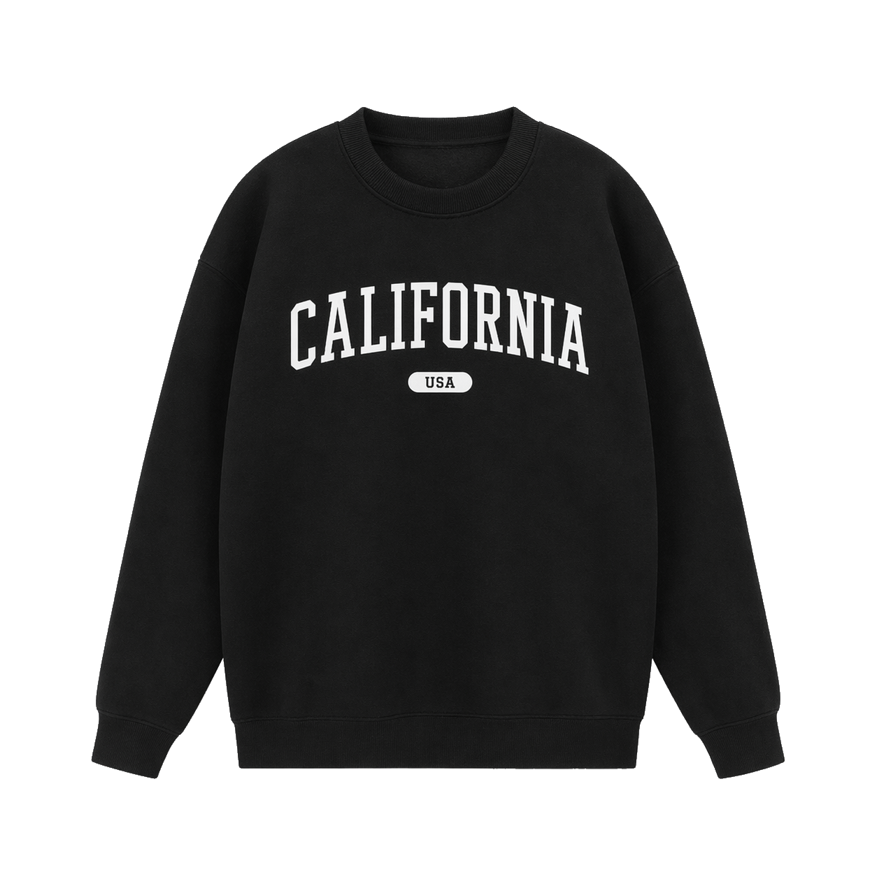Collection 4 California Essential Heavyweight Crewneck Sweatshirt - Black front