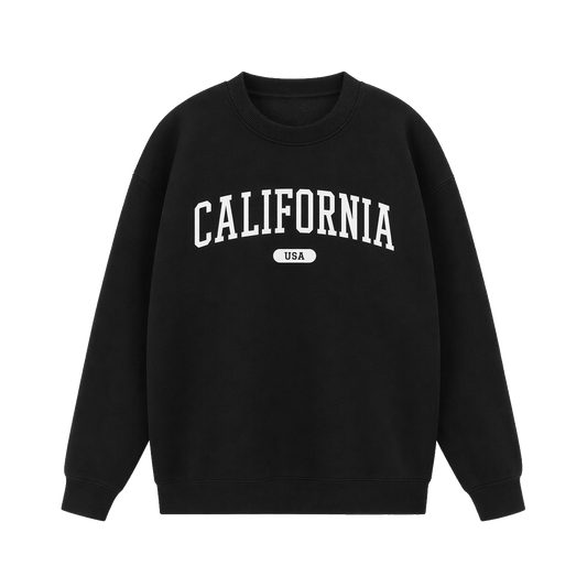 Collection 4 California Essential Heavyweight Crewneck Sweatshirt - Black front