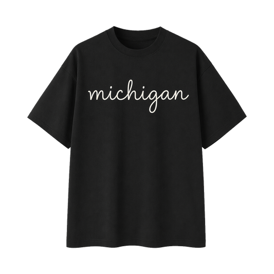 Collection 3 Michigan Essential Cotton T-Shirt - Black front