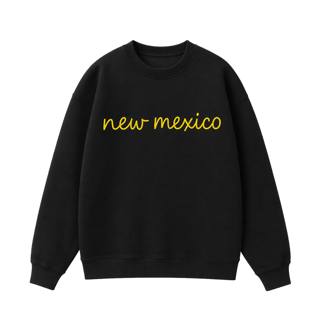 Collection 3 New Mexico Essential Heavyweight Crewneck Sweatshirt - Black front