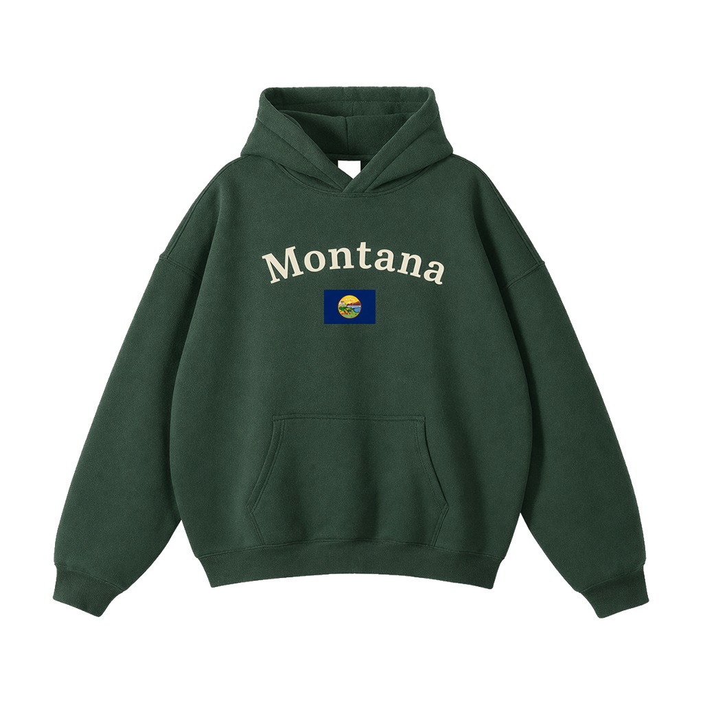 Collection 6 Montana Oversize Fleeced Hoodie - Eden Green front