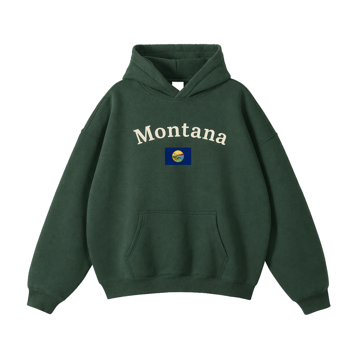 Collection 6 Montana Oversize Fleeced Hoodie - Eden Green front