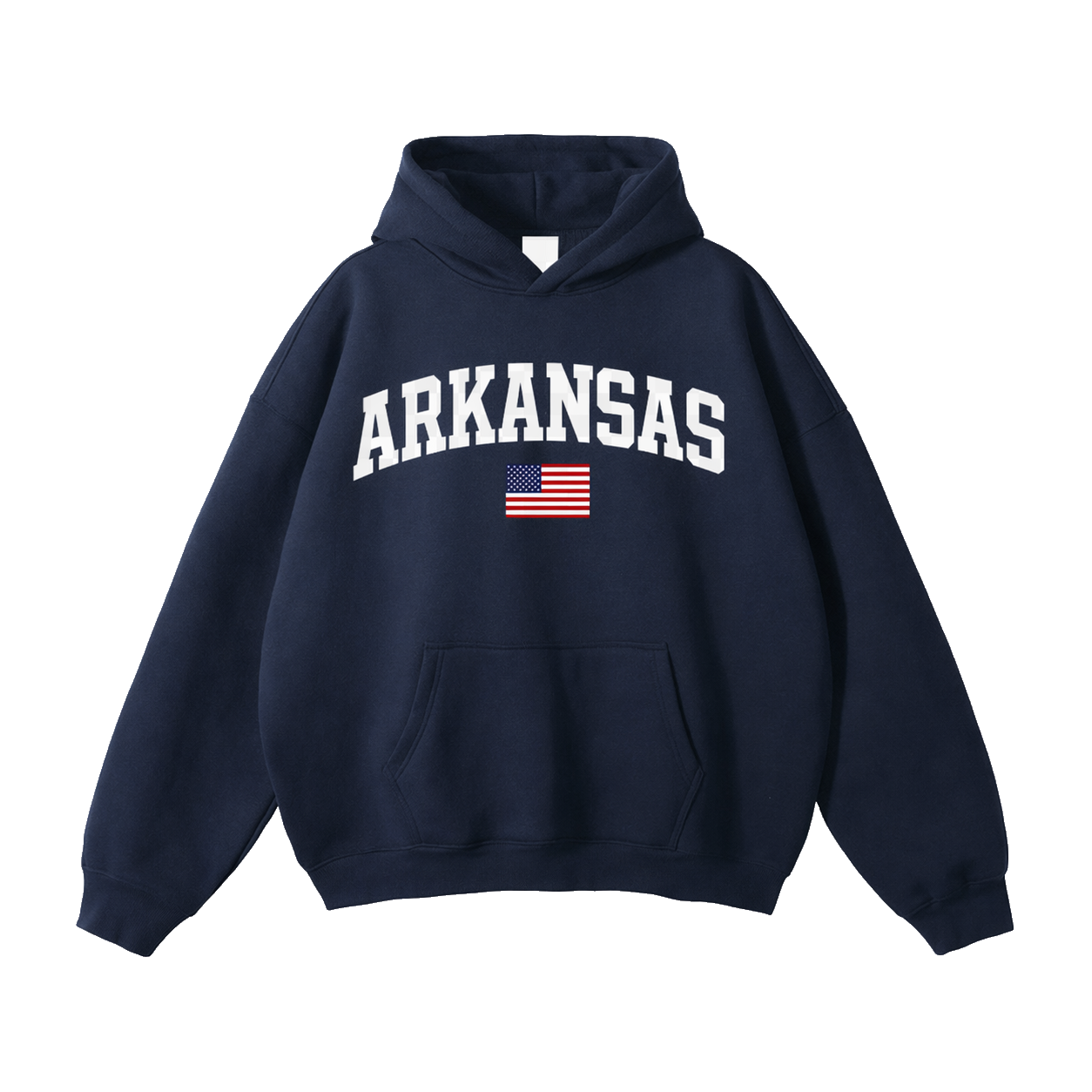 Collection 2 Arkansas Oversize Fleeced Hoodie - Navy Blue front