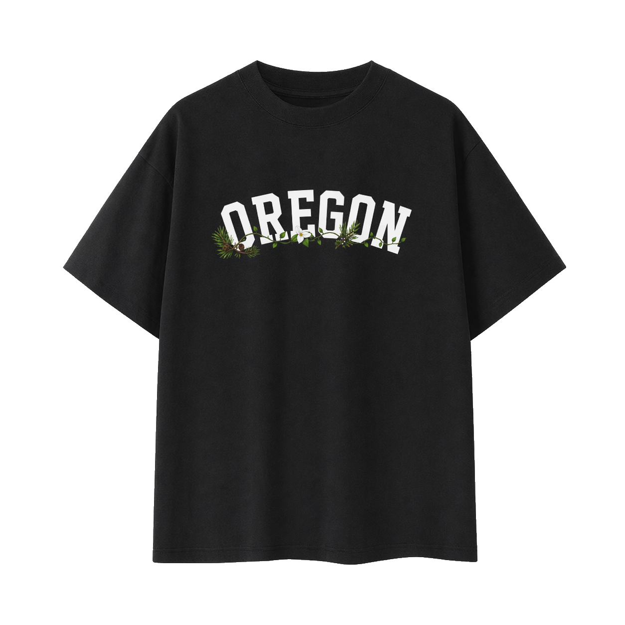 Collection 10 Oregon Essential Cotton T-Shirt - Black front