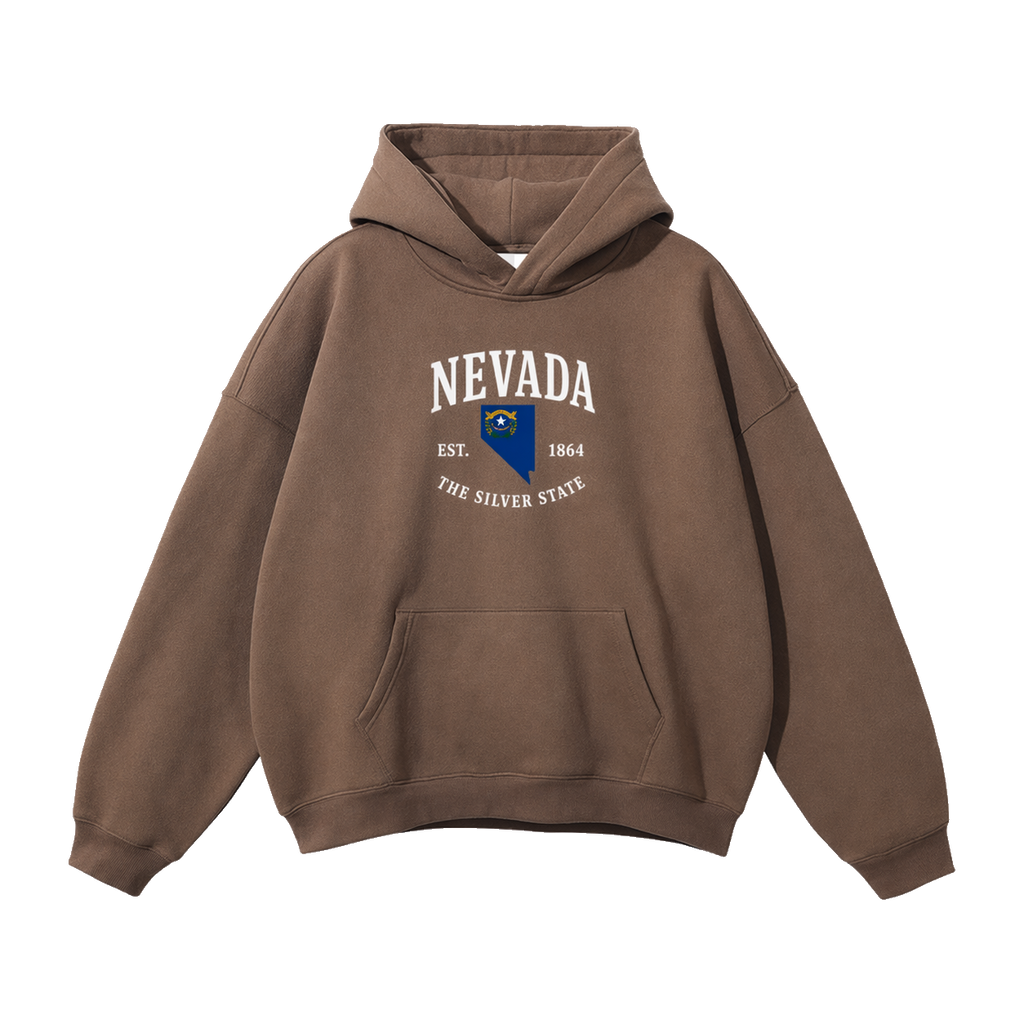 Collection 8 Nevada Oversize Fleeced Hoodie - Brown front