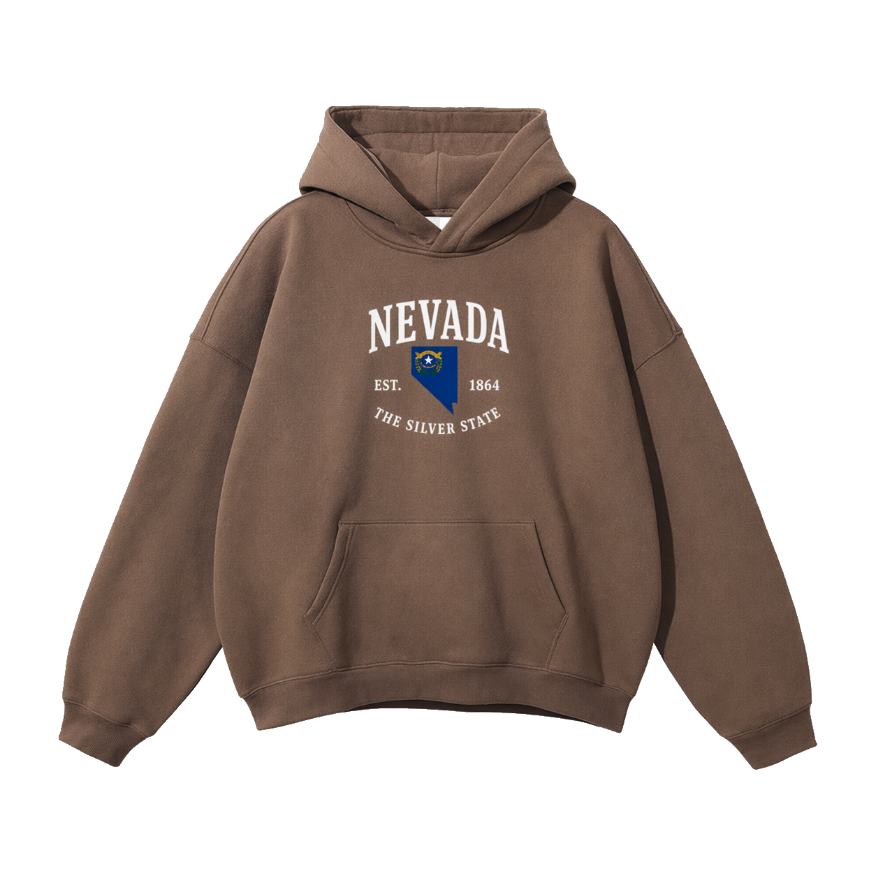 Collection 8 Nevada Oversize Fleeced Hoodie - Brown front