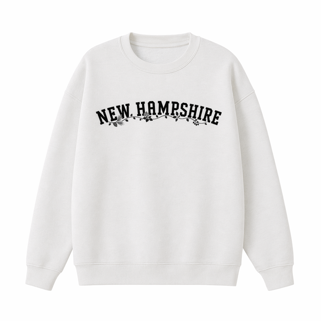 Collection 10 New Hampshire Essential Heavyweight Crewneck Sweatshirt - White front