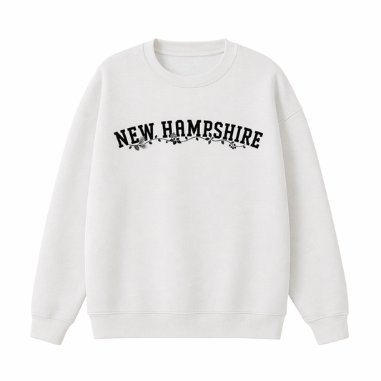 Collection 10 New Hampshire Essential Heavyweight Crewneck Sweatshirt - White front