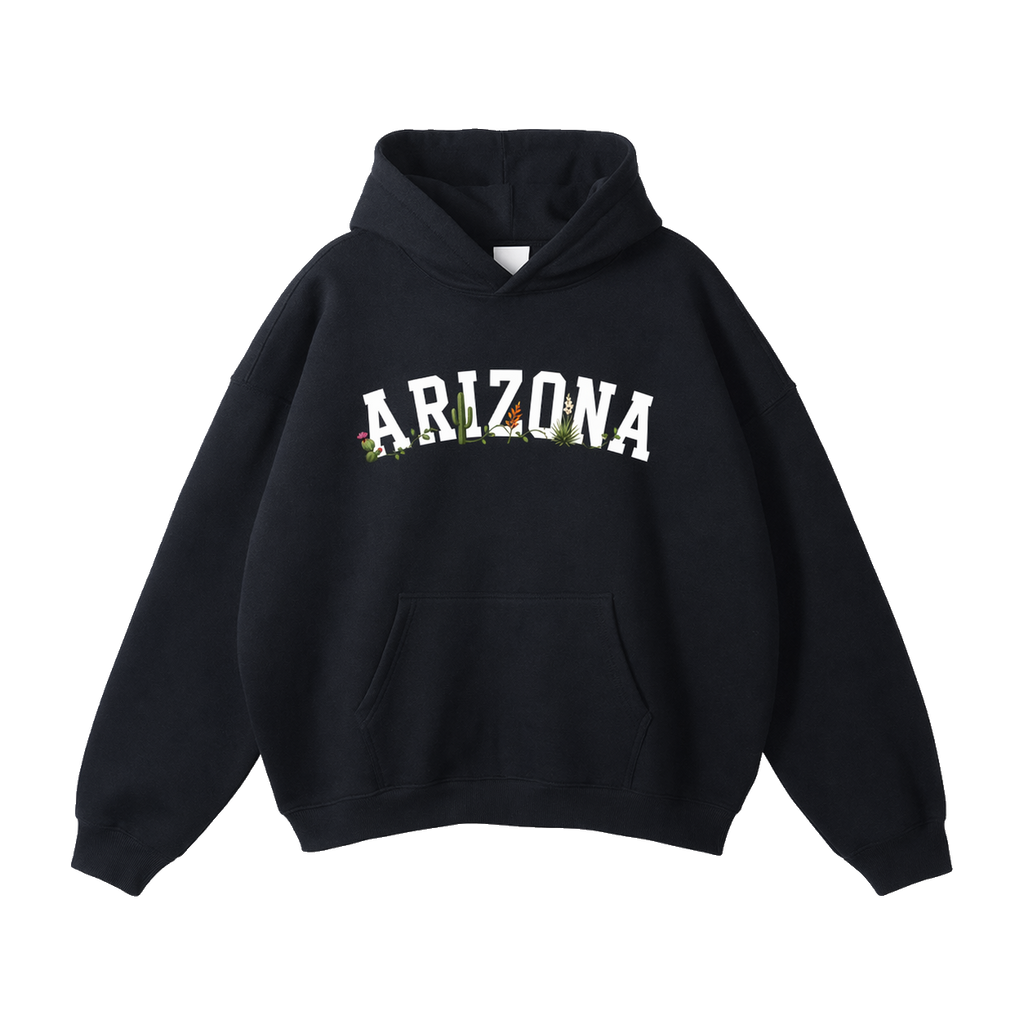 Collection 10 Arizona Oversize Fleeced Hoodie - Black front