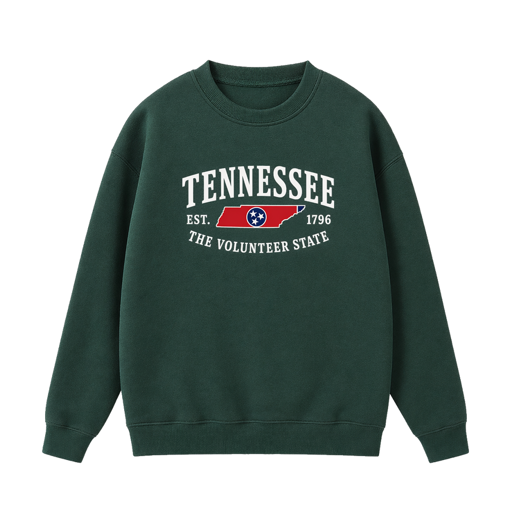 Collection 8 Tennessee Essential Heavyweight Crewneck Sweatshirt - Dark Green front