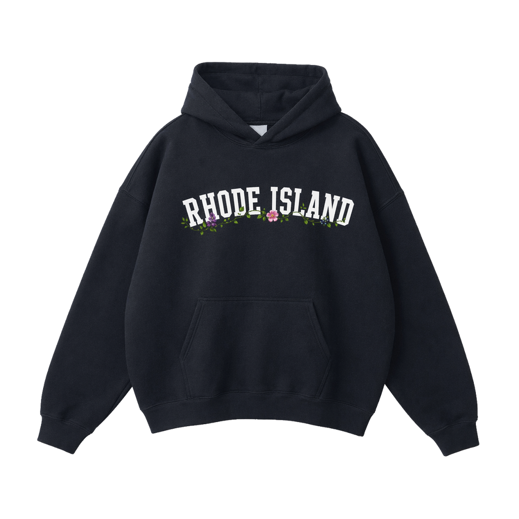 Collection 10 Rhode Island Oversize Fleeced Hoodie - Black front