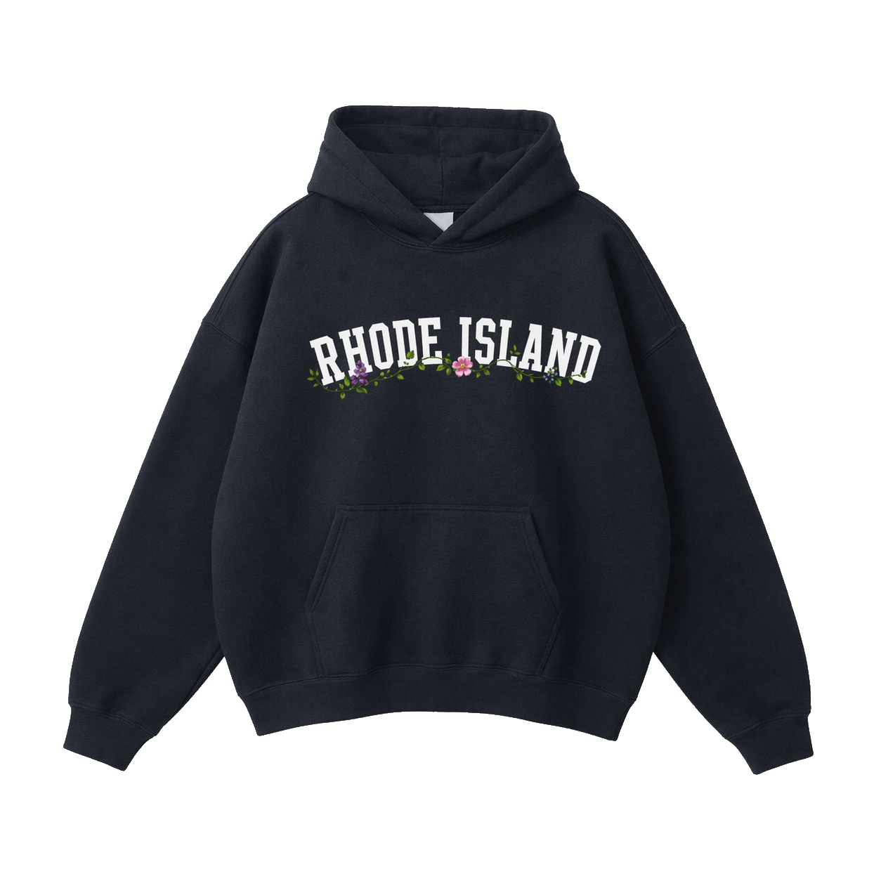 Collection 10 Rhode Island Oversize Fleeced Hoodie - Black front
