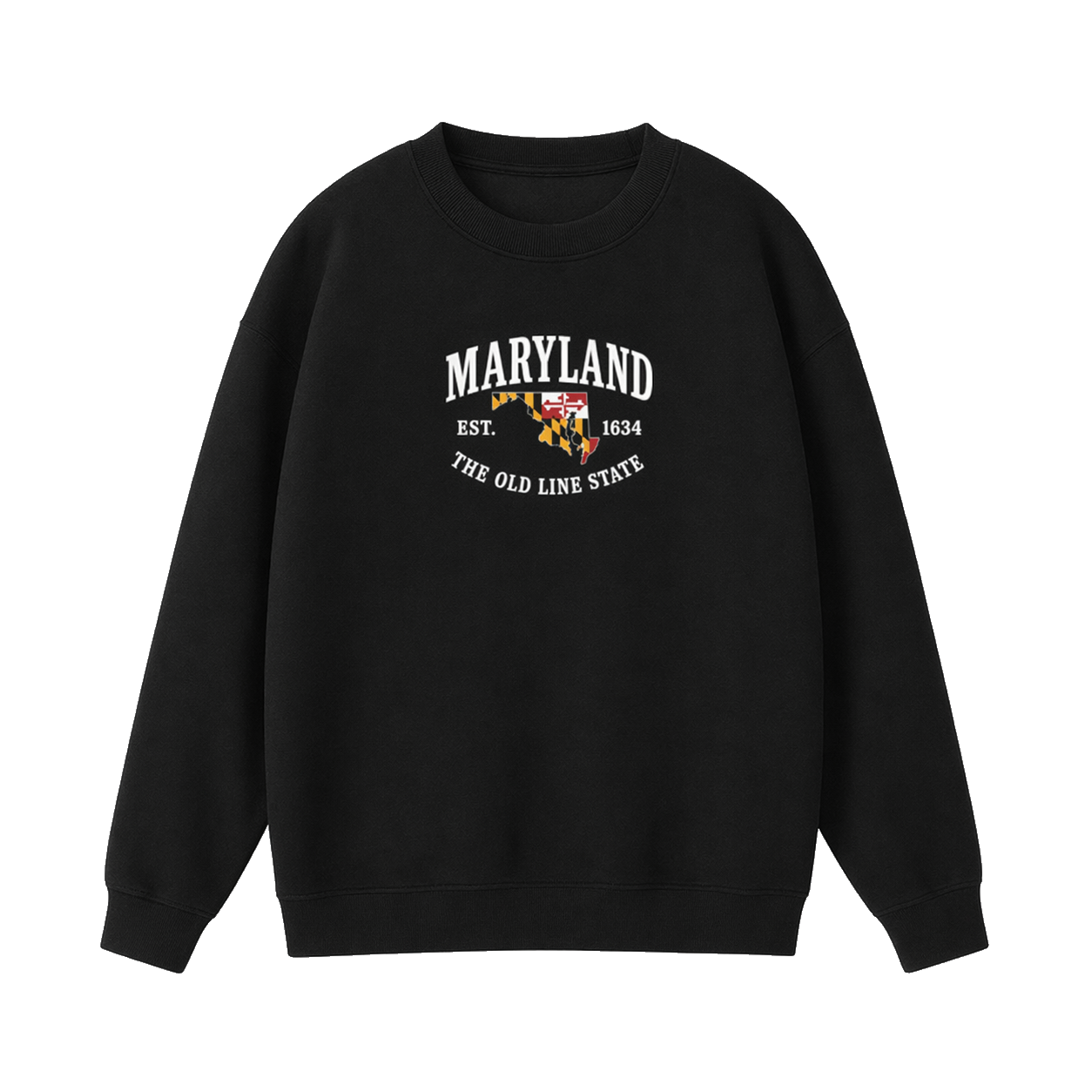 Collection 8 Maryland Essential Heavyweight Crewneck Sweatshirt - Black front