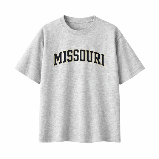 Collection 1 Missouri Essential Cotton T-Shirt - White Gray front