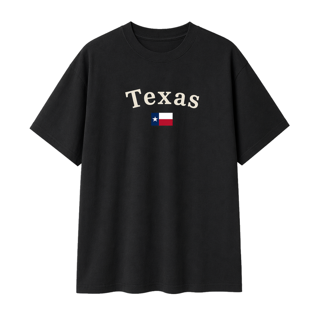 Collection 6 Texas Essential Cotton T-Shirt - Black front