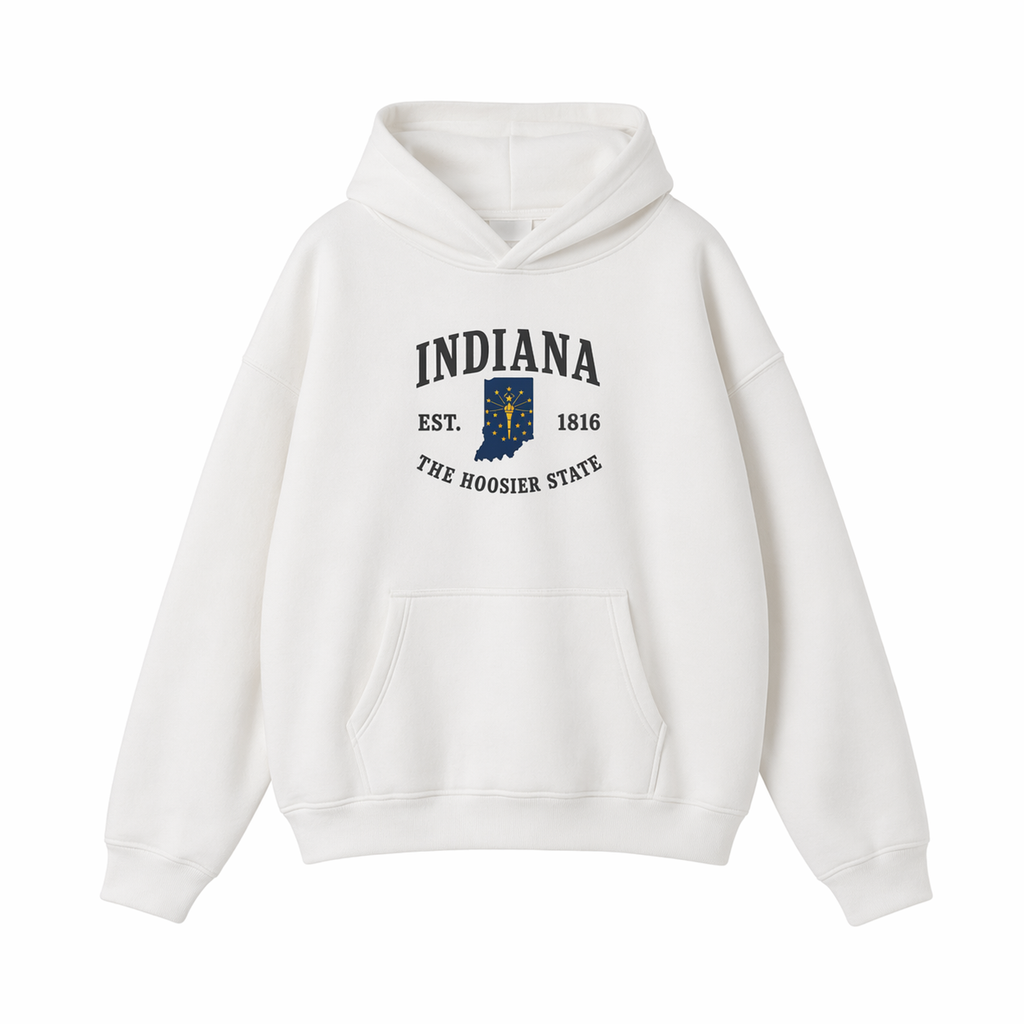 Collection 8 Indiana Oversize Fleeced Hoodie - White front